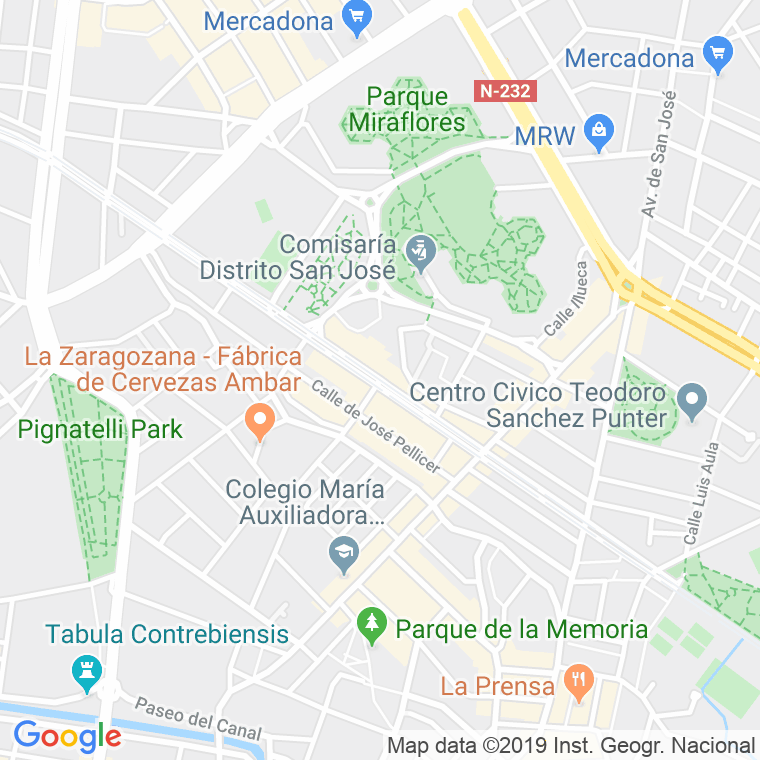 Código Postal calle Tenor Fleta, avenida (Impares Del 1 Al Final) en Zaragoza