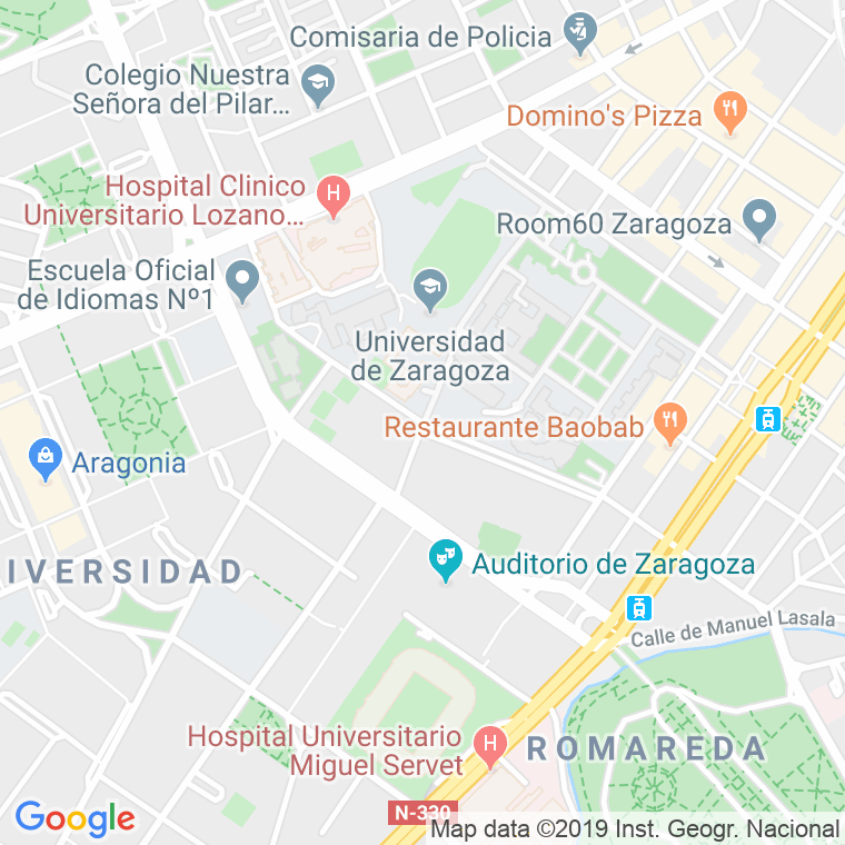 Código Postal calle Domingo Miral en Zaragoza