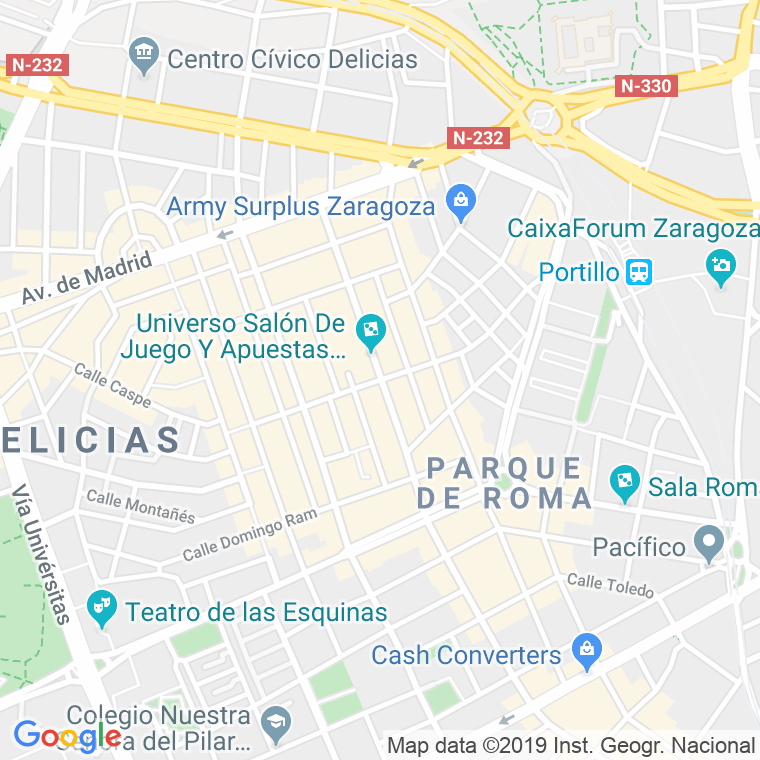 Código Postal calle Marcelino Unceta en Zaragoza