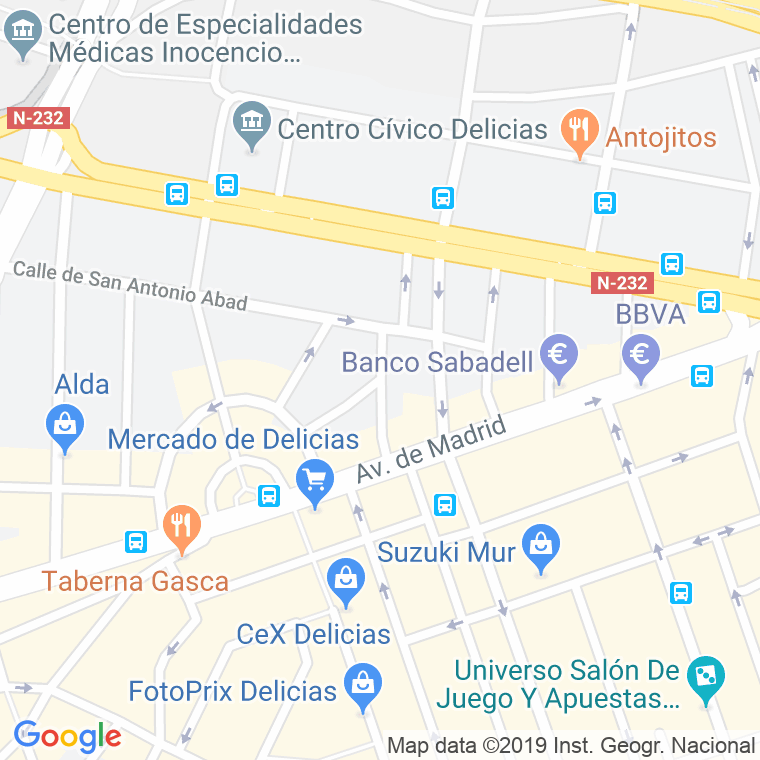 Código Postal calle Nuestra Señora De Bonaria en Zaragoza