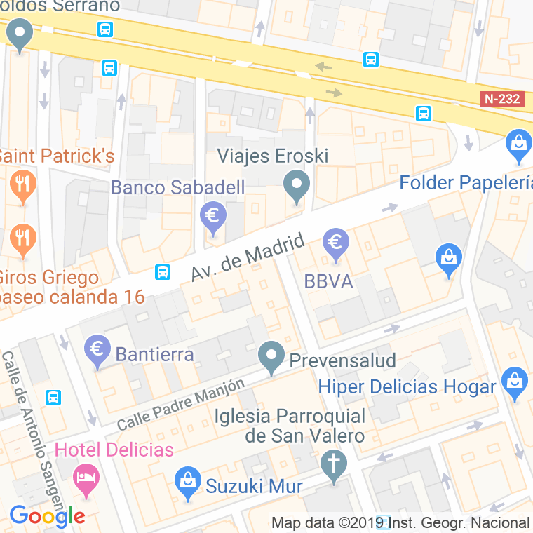 Código Postal calle Santander en Zaragoza