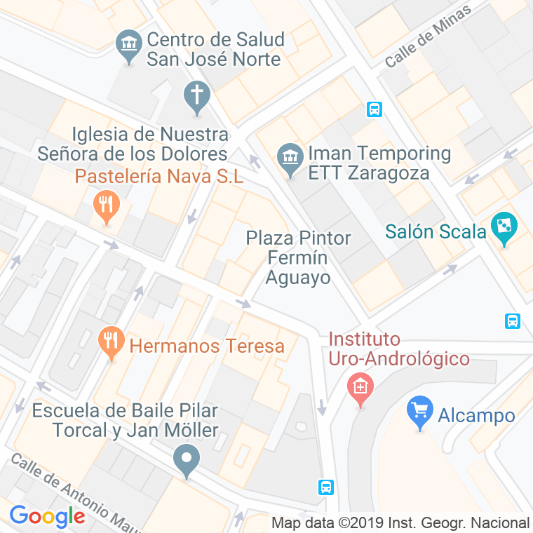 Código Postal calle Pintor Fermin Aguayo, plaza en Zaragoza