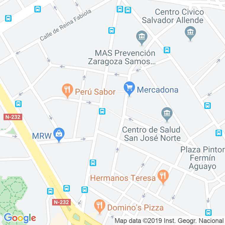 Código Postal calle Reina Sofia, plaza en Zaragoza