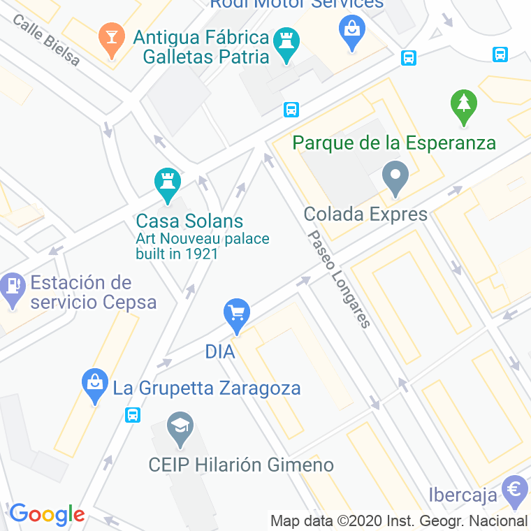 Código Postal calle Jardines De Tosos en Zaragoza