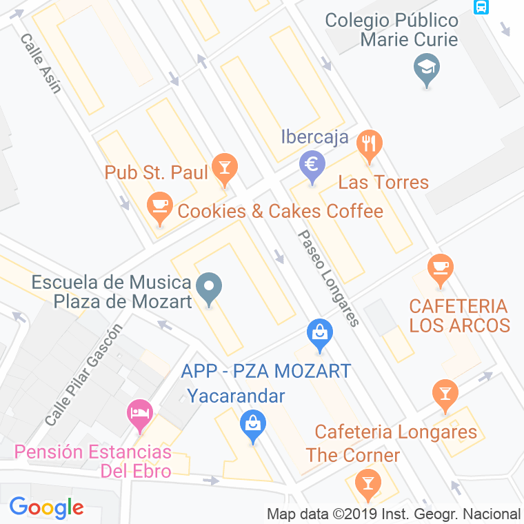 Código Postal calle Longares, paseo en Zaragoza