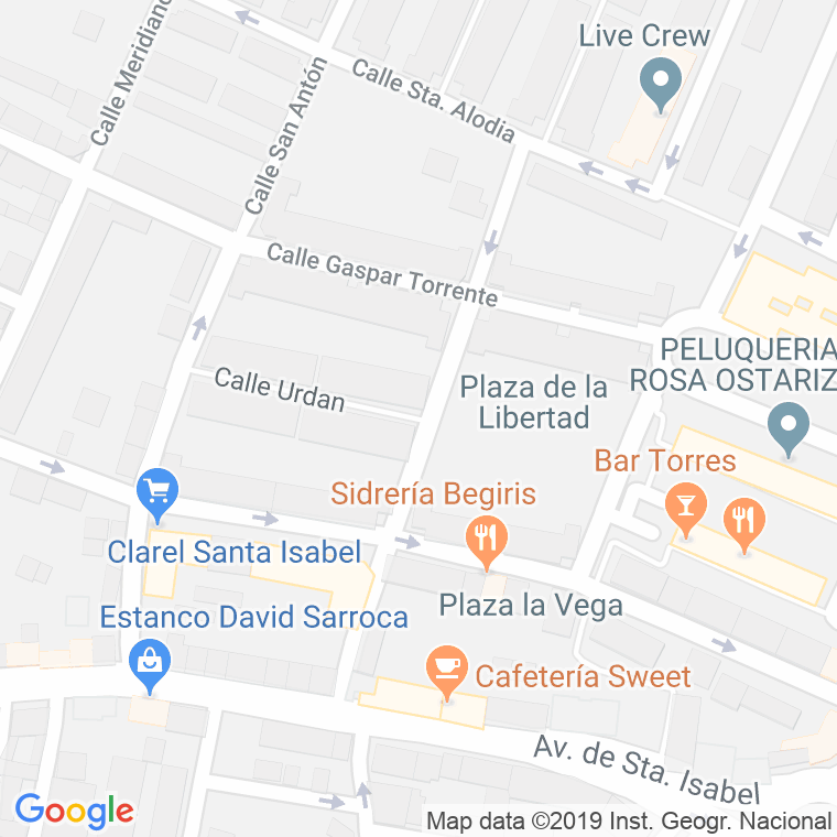 Código Postal calle Urdan en Zaragoza