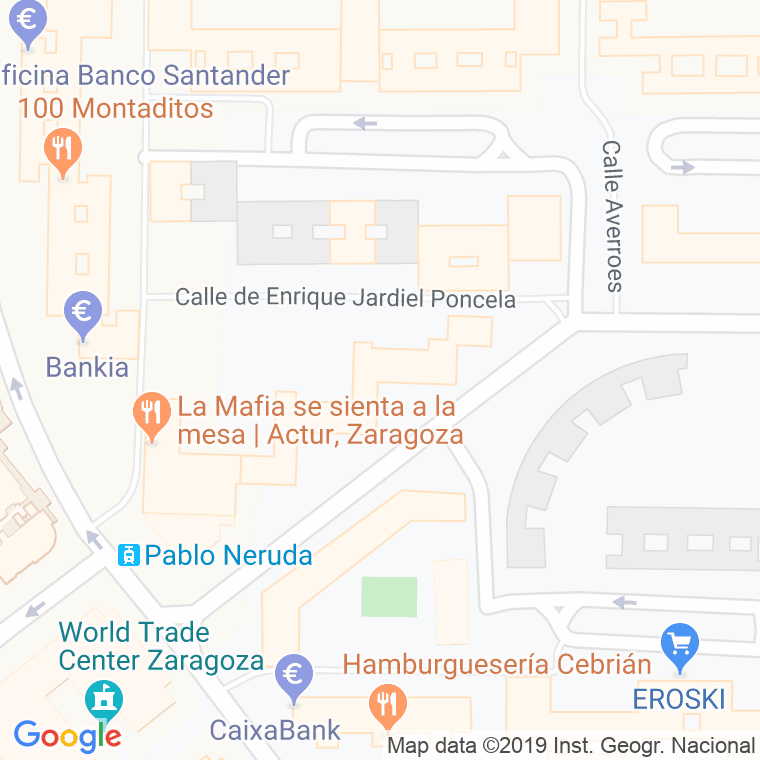 Código Postal calle Poeta Pablo Neruda en Zaragoza