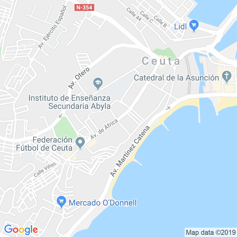 Código Postal calle Africa, De, avenida (Impares Del 1 Al 7)  (Pares Del 2 Al 10) en Ceuta