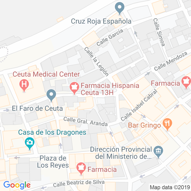 Código Postal calle Alcalde Fructuoso Miaja en Ceuta