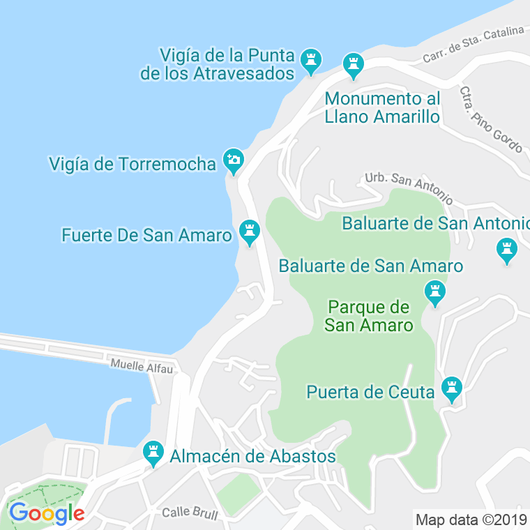 Código Postal calle Barriada De San Amaro en Ceuta