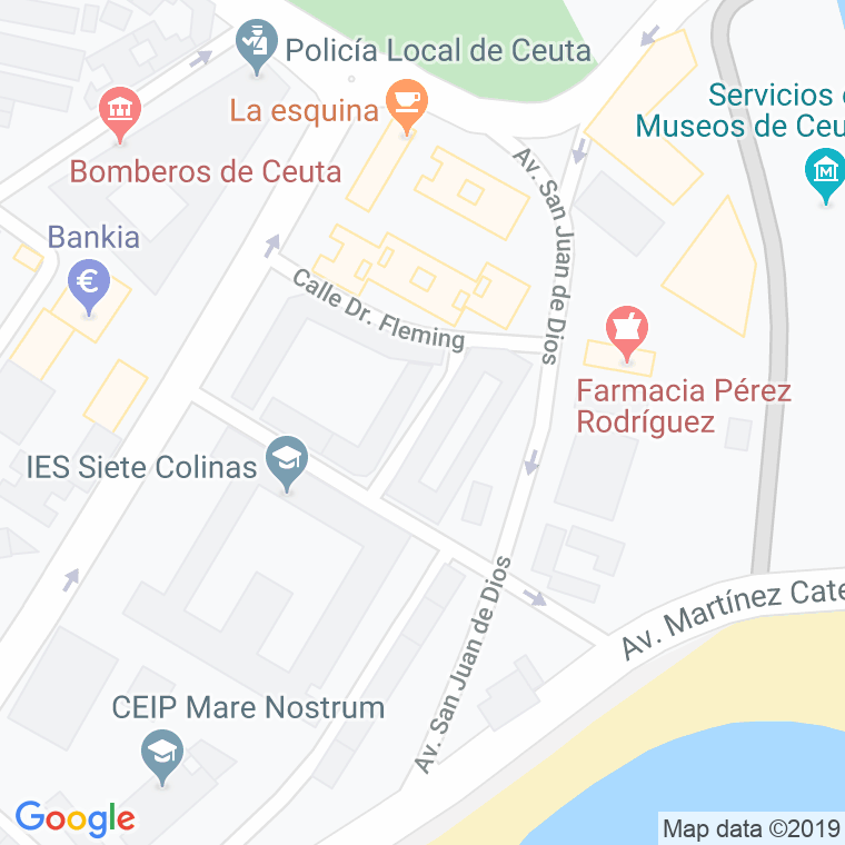 Código Postal calle General Padros Cuzco en Ceuta