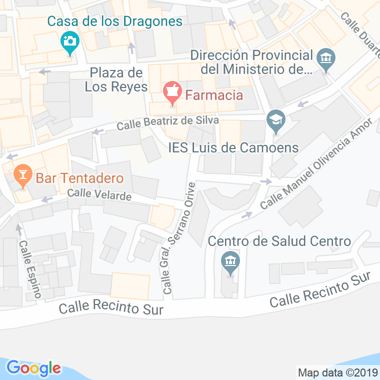 Código Postal calle General Serrano Orive en Ceuta