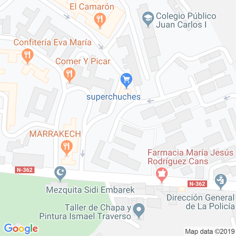 Código Postal calle Barriada Los Rosales en Ceuta