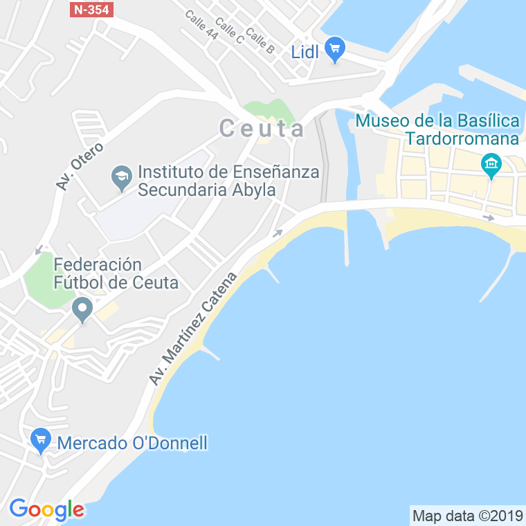 Código Postal calle Chorrillo, playa en Ceuta