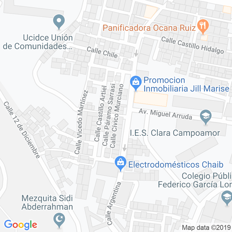 Código Postal calle Civico Murciano en Ceuta