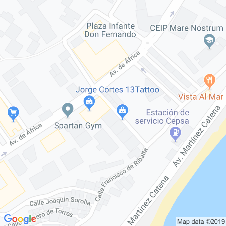 Código Postal calle Don Alfonso, residencial en Ceuta