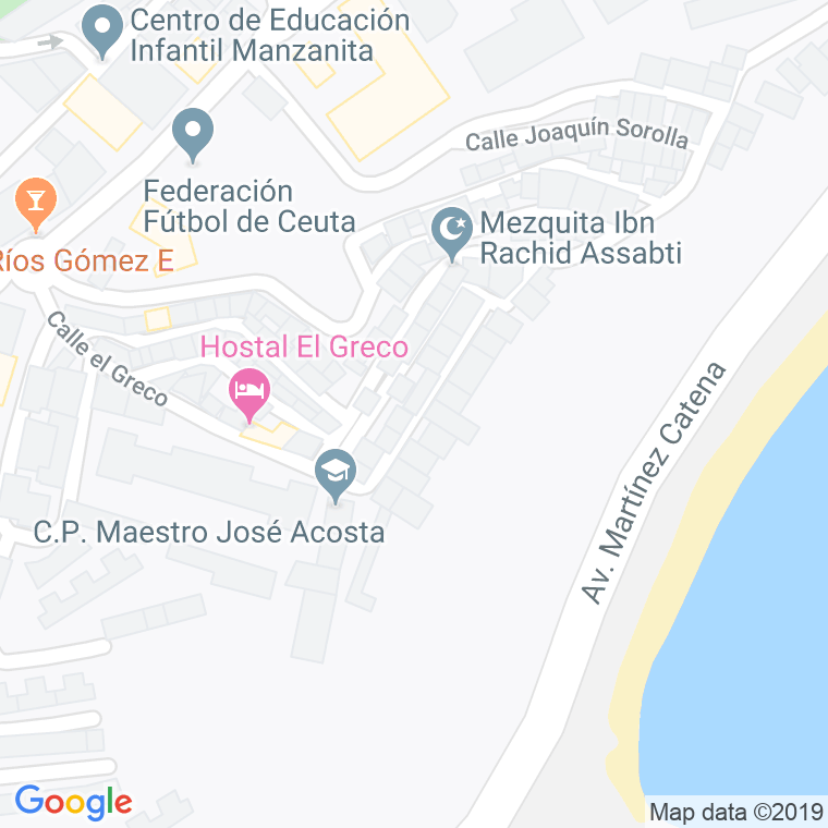 Código Postal calle Españoleto, El en Ceuta