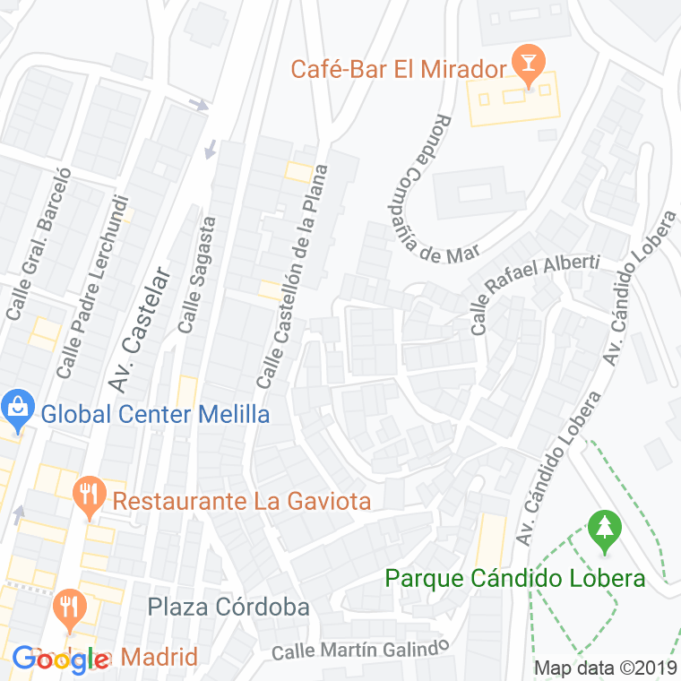 Código Postal calle Damaso Alonso en Melilla