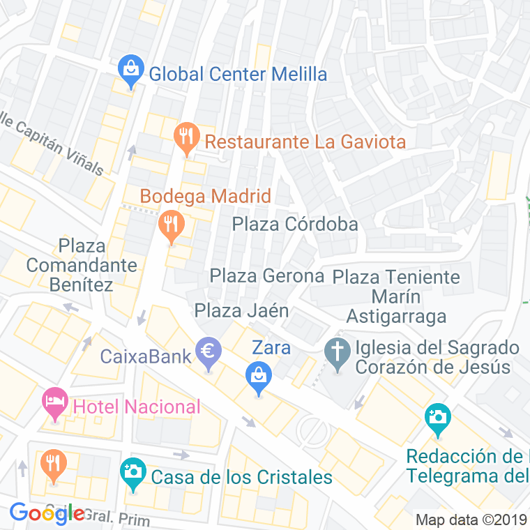 Código Postal calle Gerona, plazuela en Melilla