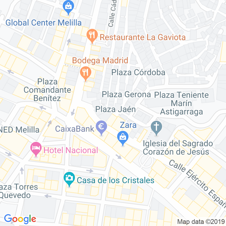Código Postal calle Jaen, plazuela en Melilla