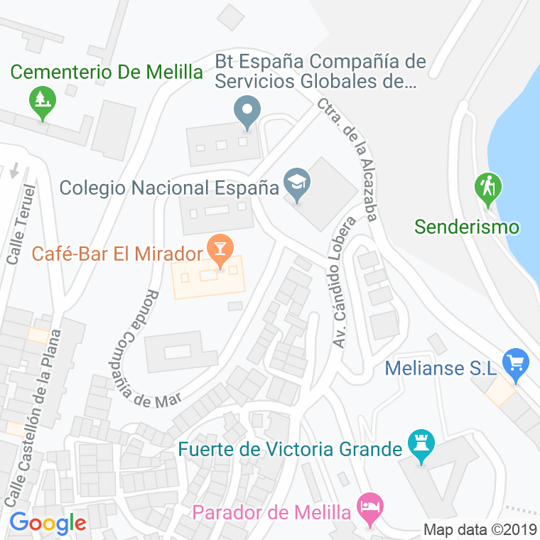 Código Postal calle Ronda Compañia De Mar, calle en Melilla