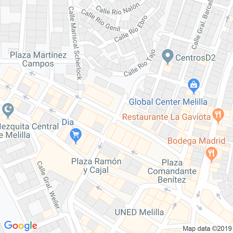 Código Postal calle General Garcia Margallo en Melilla