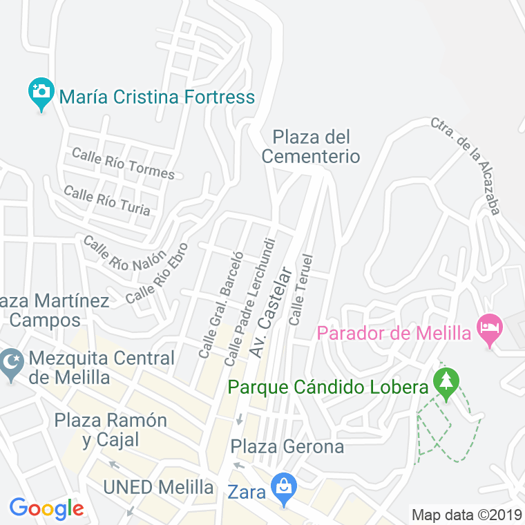 Código Postal calle Padre Lerchundi en Melilla