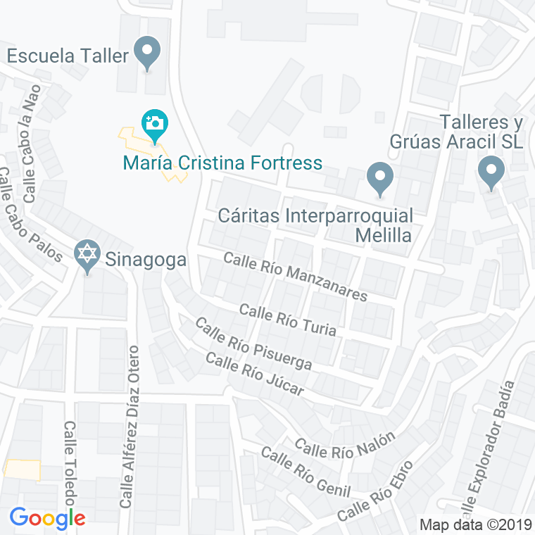 Código Postal calle Rio Guadalimar en Melilla