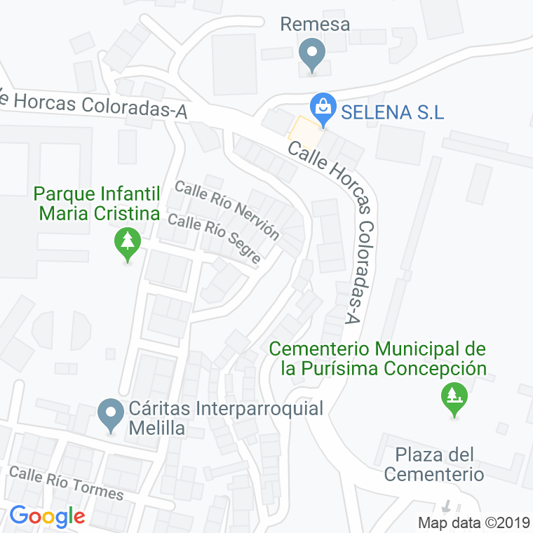 Código Postal calle Rio Ter en Melilla