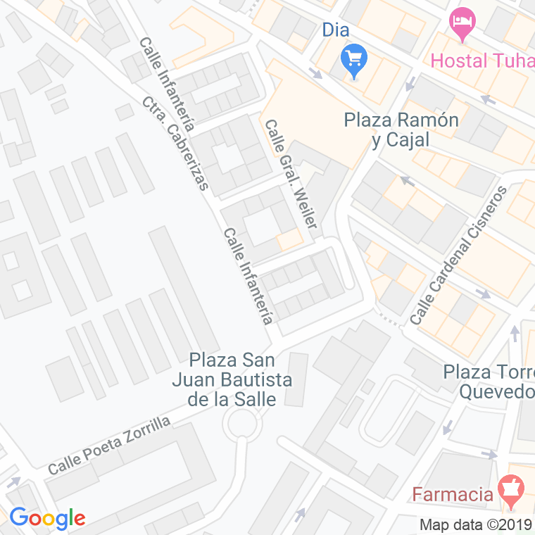 Código Postal calle Vara Del Rey en Melilla