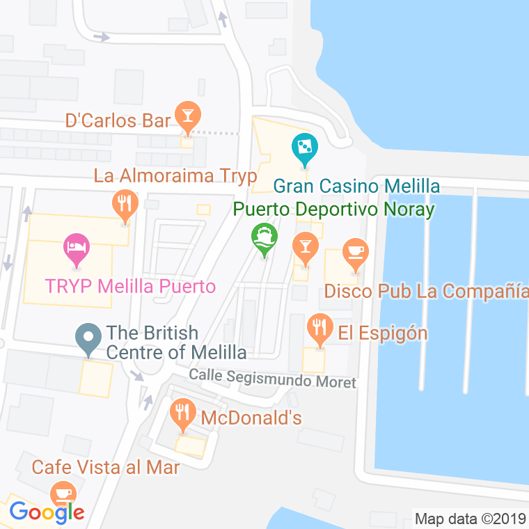 Código Postal calle Noray, puerto en Melilla