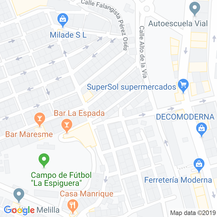 Código Postal calle Cadete Perez Perez en Melilla