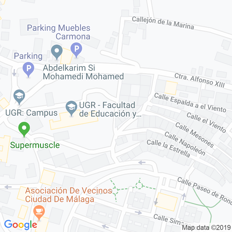 Código Postal calle Ciudad De Malaga, bloques en Melilla