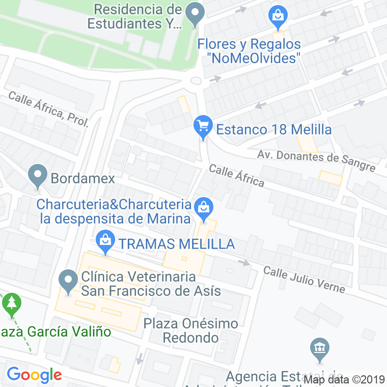 Código Postal calle Coronel La Casa, travesia en Melilla