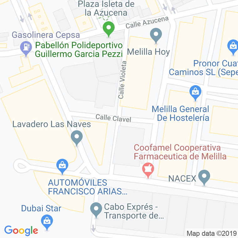 Código Postal calle Clavel en Melilla