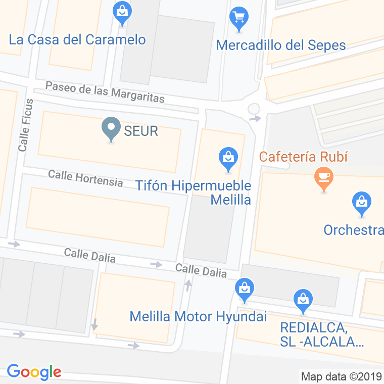 Código Postal calle Gardenia en Melilla