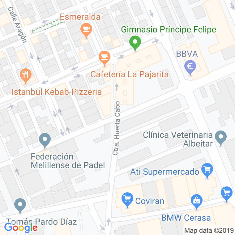 Código Postal calle Huerta Cabo, carretera en Melilla