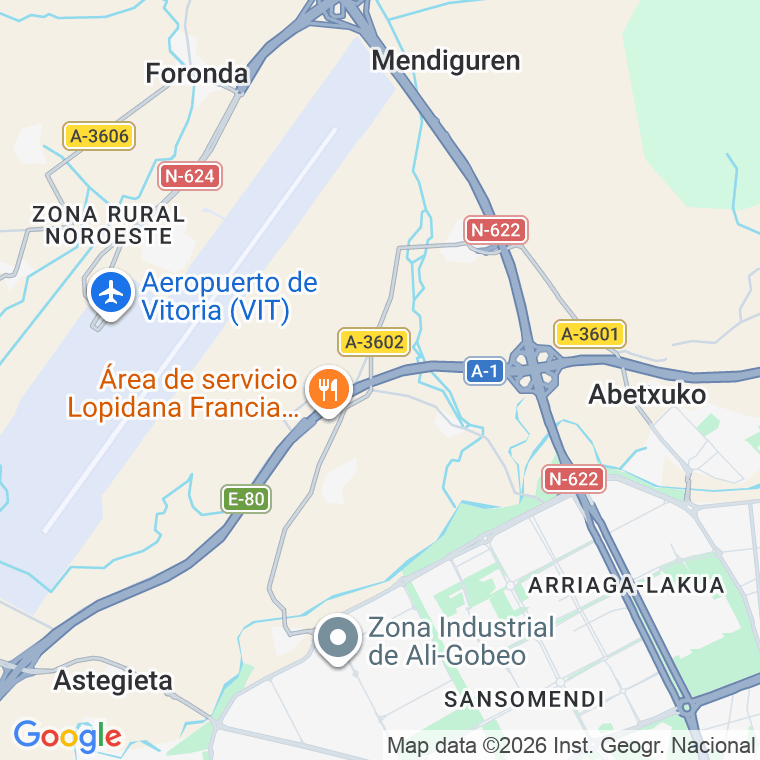 Código postal de Portal de Villarreal   (impares del 1 al 17)  (pares del 2 al Final) en Vitoria-gasteiz