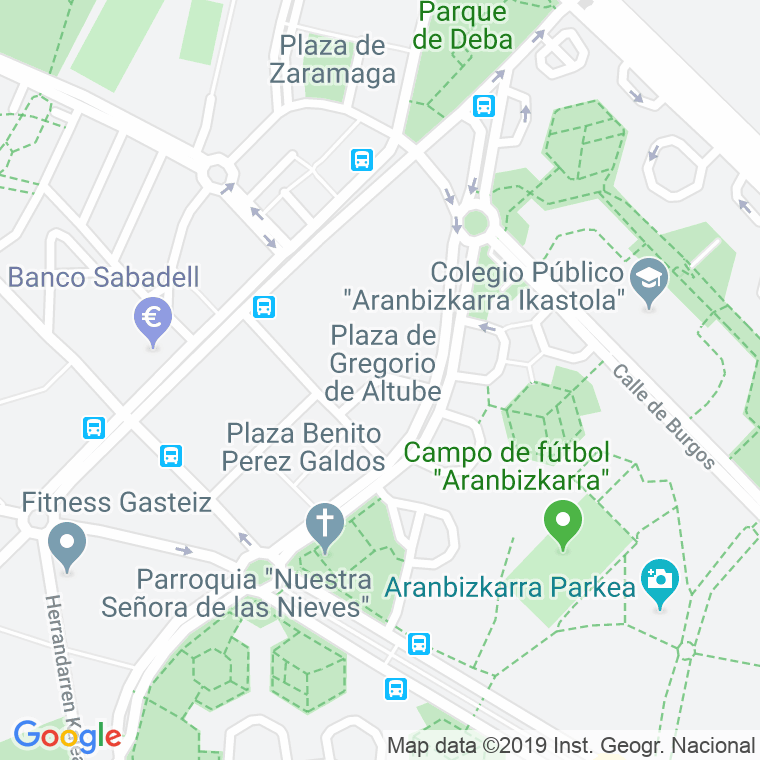 Código Postal calle Gregorio Altube, plaza en Vitoria-Gasteiz