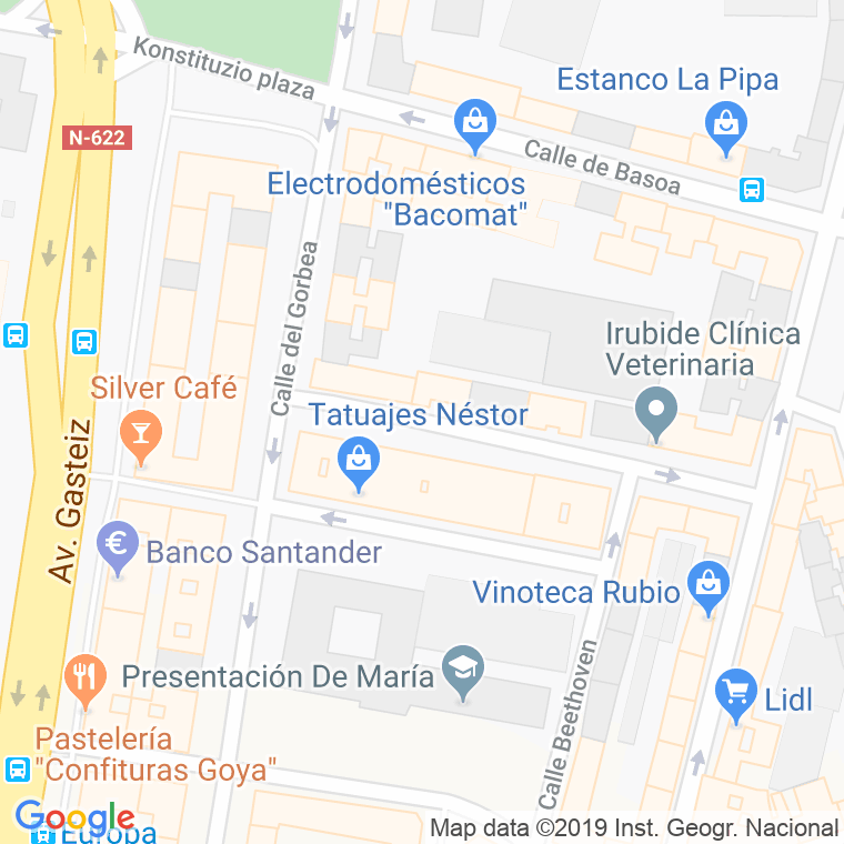 Código Postal calle Bruno Villarreal en Vitoria-Gasteiz