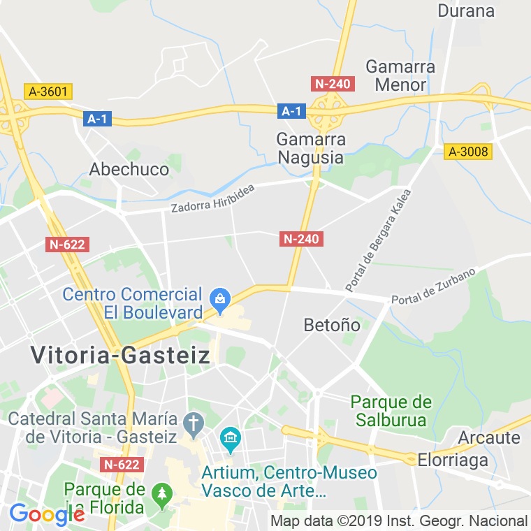 Código Postal calle Pozaldea en Vitoria-Gasteiz