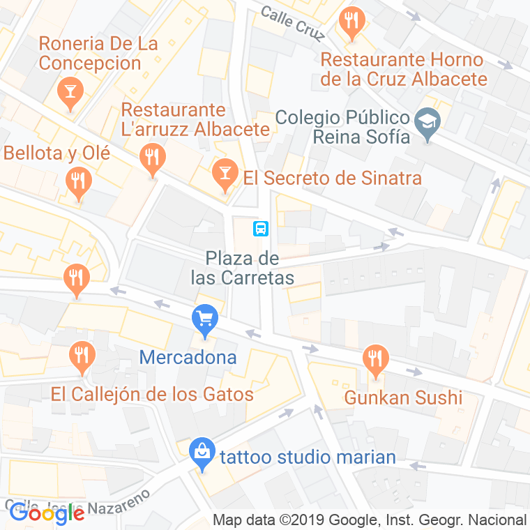 Código Postal calle Carretas, plaza (Impares Del 1 Al 11)  (Pares Del 2 Al 12) en Albacete
