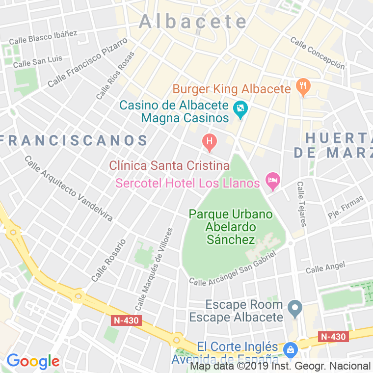 Código Postal calle Marques De Villores   (Impares Del 1 Al 9)  (Pares Del 2 Al 12) en Albacete