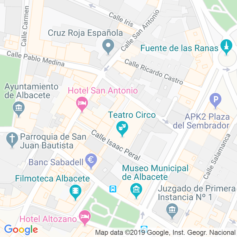 Código Postal calle Teatro Circo, callejon en Albacete