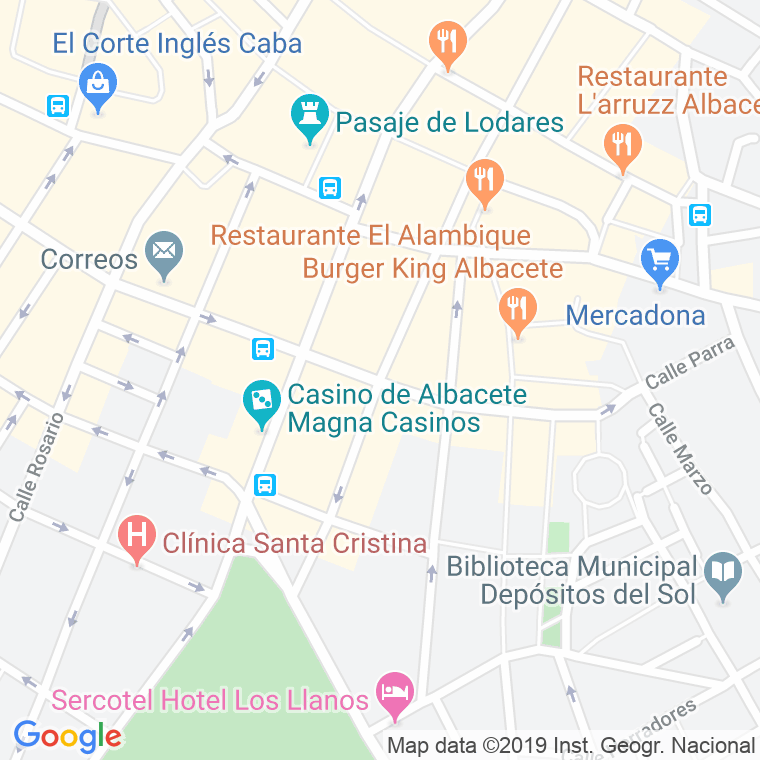 Código Postal calle Teodoro Camino   (Impares Del 1 Al 11)  (Pares Del 2 Al 4) en Albacete