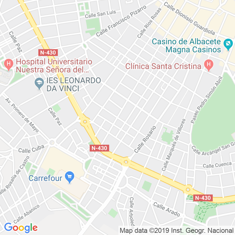 Código Postal calle Luis Badia   (Impares Del 1 Al 63)  (Pares Del 2 Al 62) en Albacete