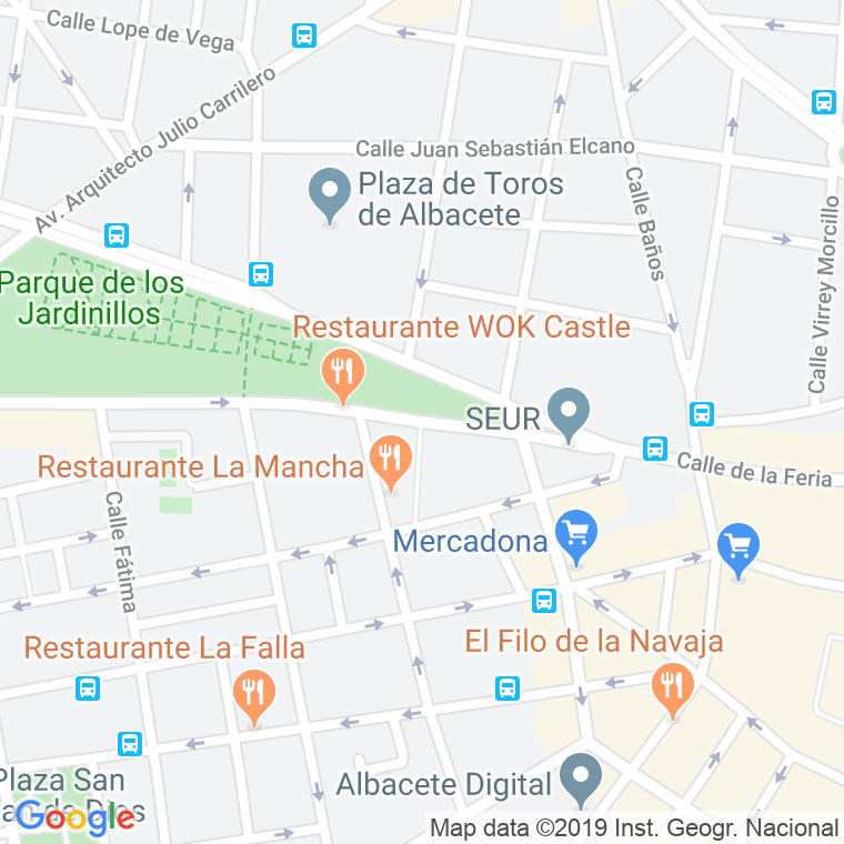 Código Postal calle Oriente, pasaje en Albacete