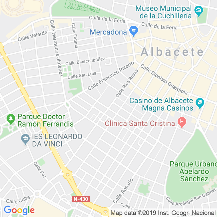Código Postal calle Rios Rosas en Albacete