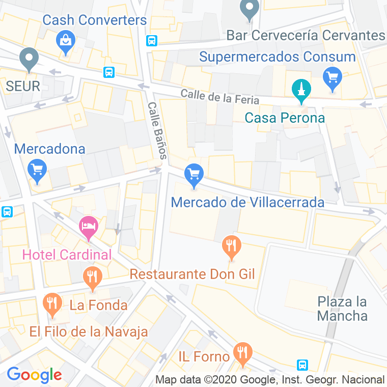 Código Postal calle Villacerrada, mercado en Albacete