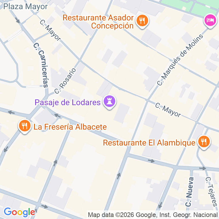 Código postal de Virgen de la Misericordia, Pasaje en Albacete